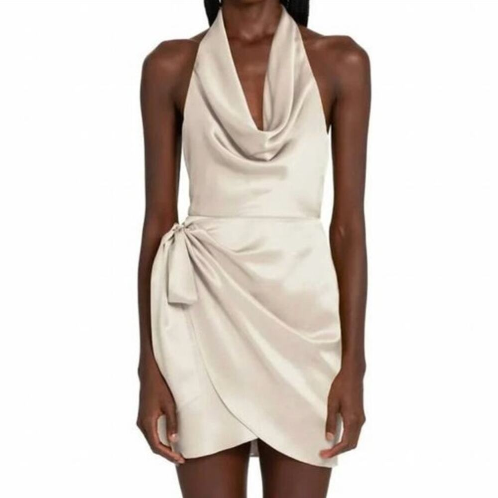 Amanda Uprichard Martine Silk Mini Dress Chalk Color Women's Size X-Small NWT